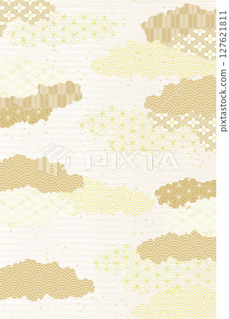 Japanese pattern New Year's card gold background 127621811