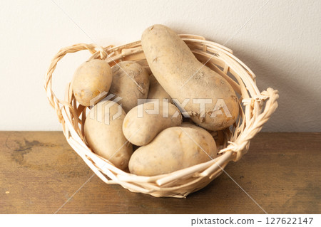 Image of potatoes in a basket (May Queen) 127622147