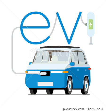在充電站充電的 EV 電動汽車 127622231