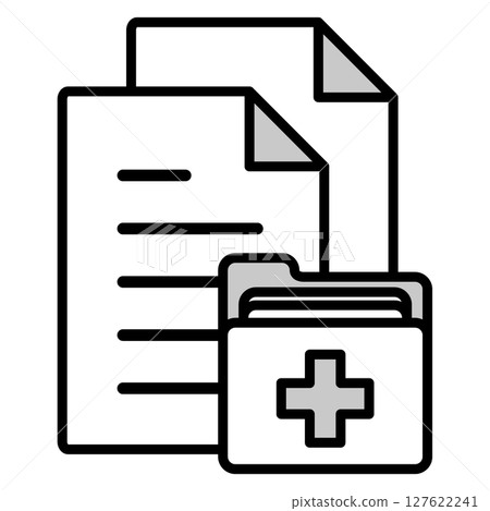 Illustration icon material: medical document file 127622241