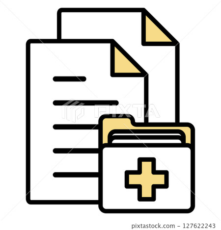 Illustration icon material: medical document file 127622243