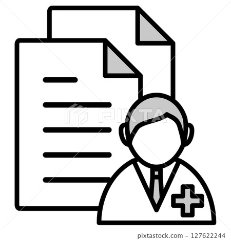 Illustration icon material: medical document file 127622244