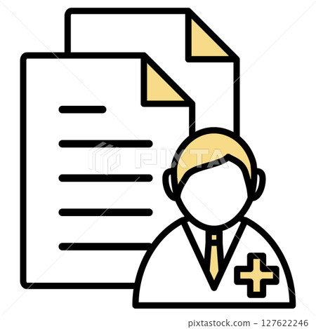 Illustration icon material: medical document file 127622246