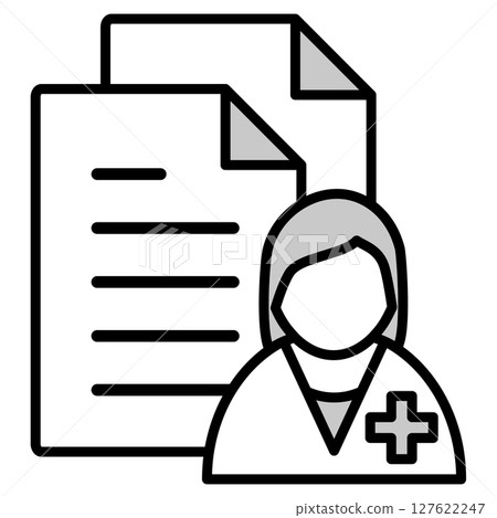 Illustration icon material: medical document file 127622247