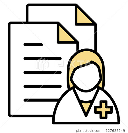 Illustration icon material: medical document file 127622249