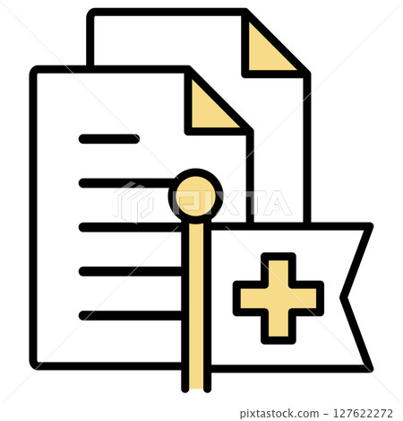 Illustration icon material: medical document file 127622272