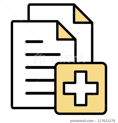 Illustration icon material: medical document file 127622278