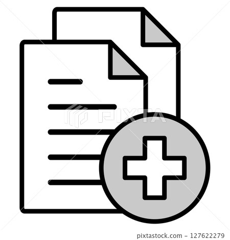 Illustration icon material: medical document file 127622279