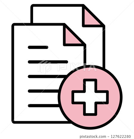 Illustration icon material: medical document file 127622280