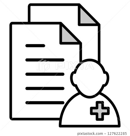 Illustration icon material: medical document file 127622285