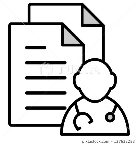 Illustration icon material: medical document file 127622288
