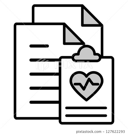 Illustration icon material: medical document file 127622293