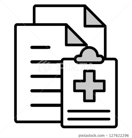 Illustration icon material: medical document file 127622296
