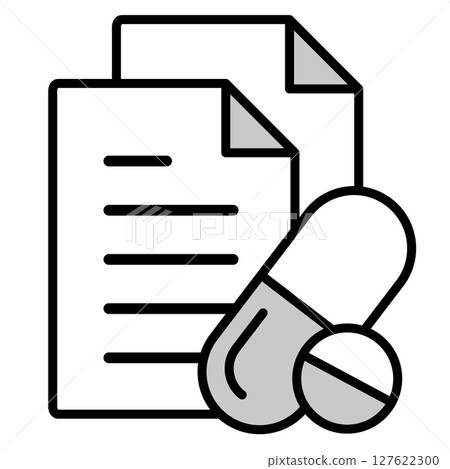 Illustration icon material: medical document file 127622300