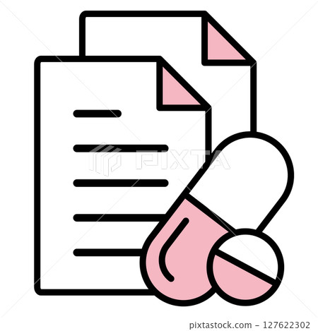 Illustration icon material: medical document file 127622302
