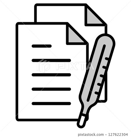 Illustration icon material: medical document file 127622304