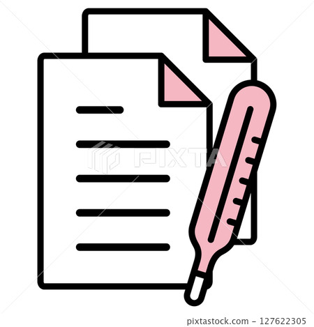 Illustration icon material: medical document file 127622305