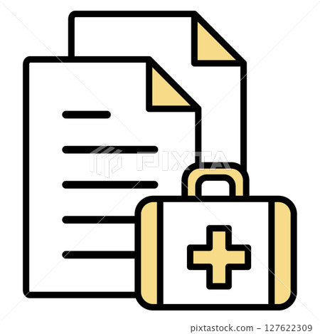 Illustration icon material: medical document file 127622309