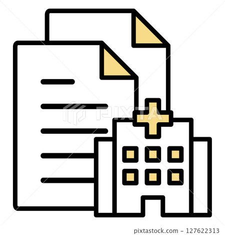 Illustration icon material: medical document file 127622313
