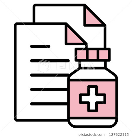 Illustration icon material: medical document file 127622315