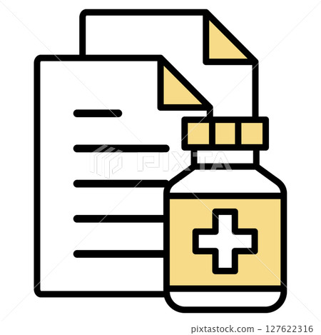 Illustration icon material: medical document file 127622316