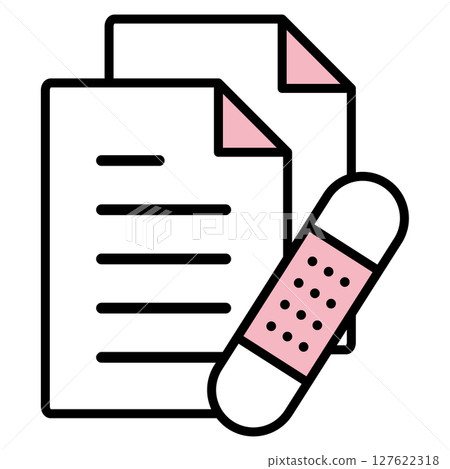 Illustration icon material: medical document file 127622318