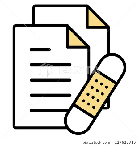 Illustration icon material: medical document file 127622319