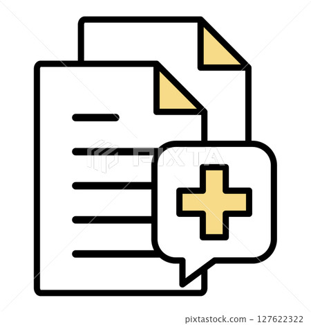 Illustration icon material: medical document file 127622322