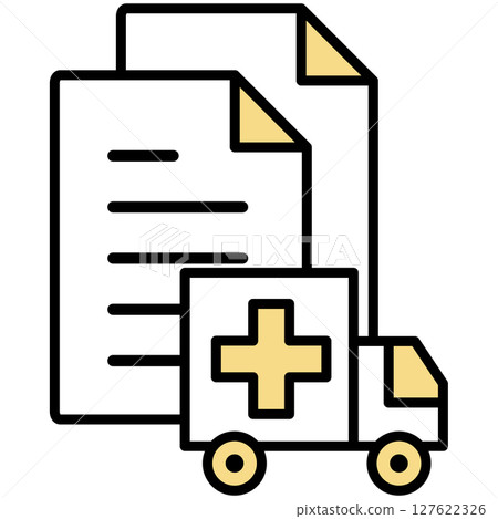Illustration icon material: medical document file Illustration icon material: medical document file 127622326