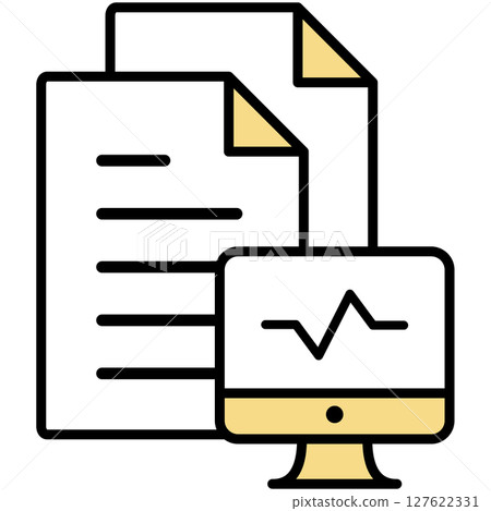 Illustration icon material: medical document file 127622331