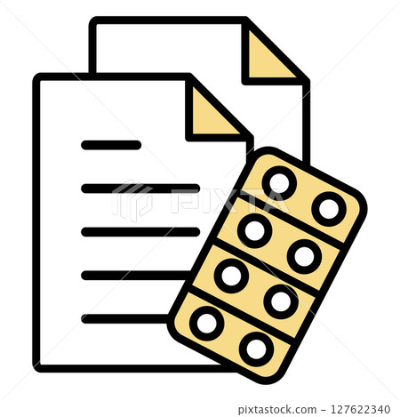 Illustration icon material: medical document file 127622340