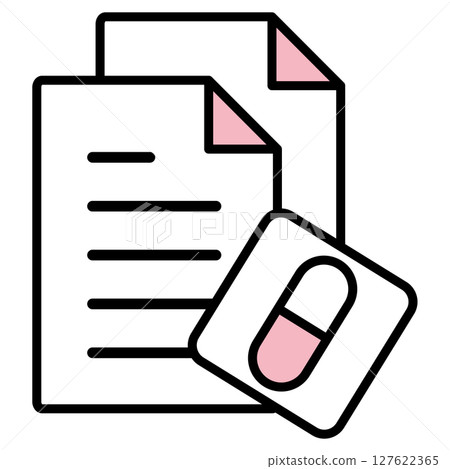Illustration icon material: medical document file 127622365