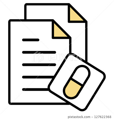 Illustration icon material: medical document file 127622368