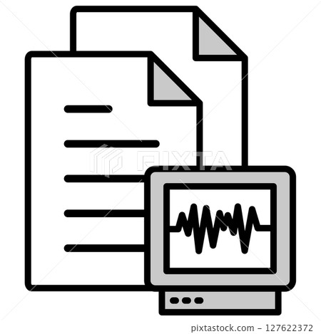 Illustration icon material: medical document file 127622372