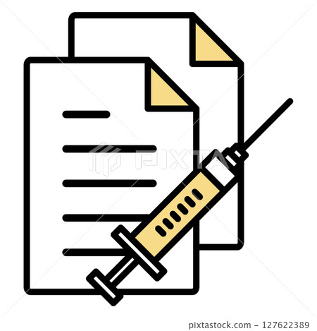 Illustration icon material: medical document file 127622389