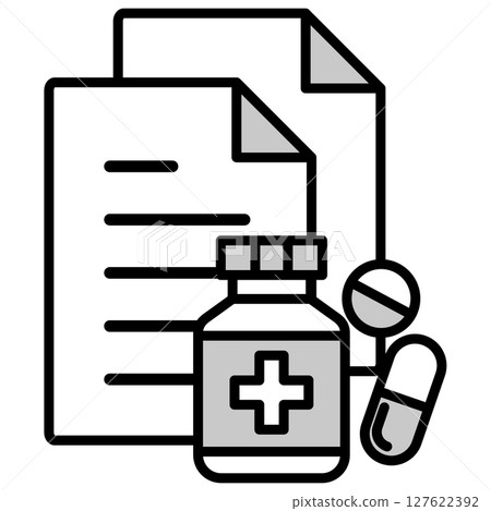 Illustration icon material: medical document file Illustration icon material: medical document file 127622392
