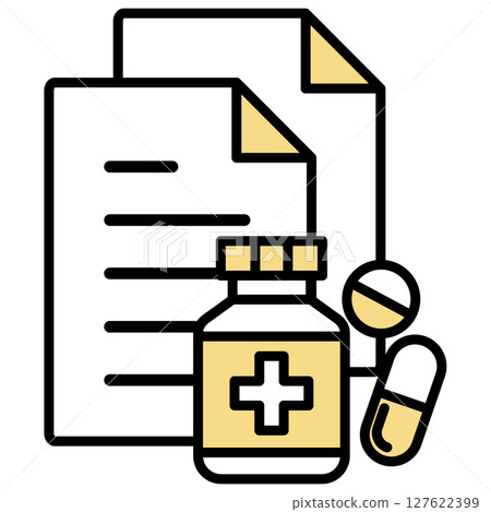 Illustration icon material: medical document file 127622399