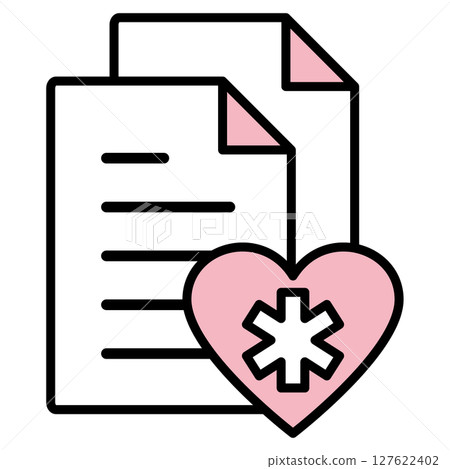 Illustration icon material: medical document file 127622402