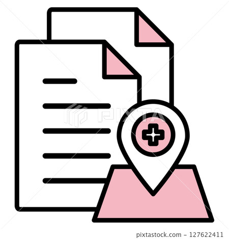 Illustration icon material: medical document file 127622411