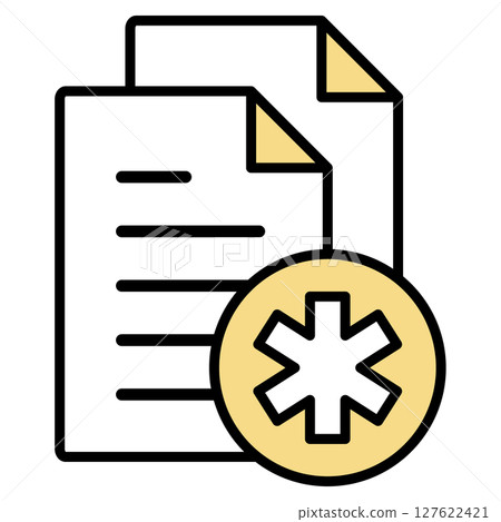 Illustration icon material: medical document file 127622421