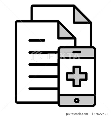 Illustration icon material: medical document file 127622422
