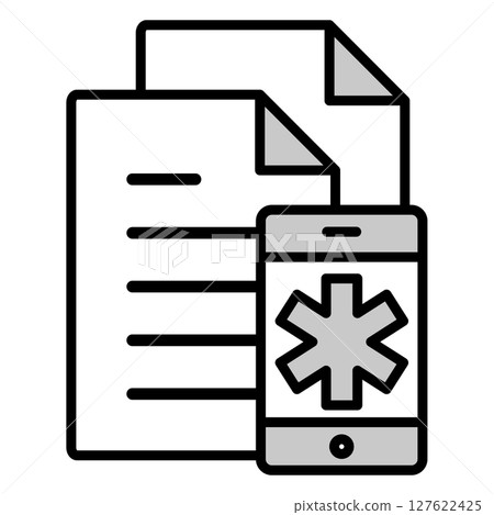 Illustration icon material: medical document file 127622425