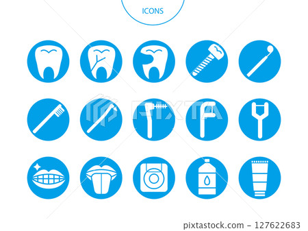 Tooth dental icon pictogram vector illustration set 127622683