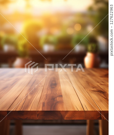 wooden table top plate restaurant backdrop 127622963