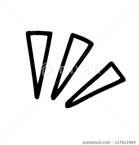 Icons expressing emotions of surprise, attention, and awareness. Surprised effect emoji, manga symbol. Hand-drawn vector illustration 127622984