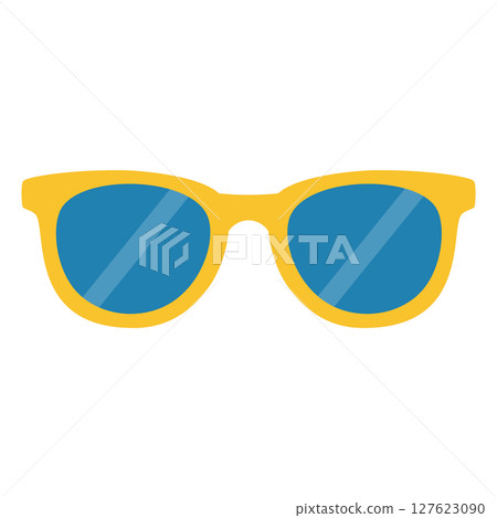 黃色鏡框太陽眼鏡，防紫外線 127623090