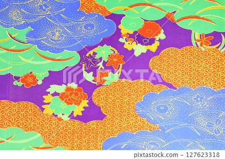Kimono fabric with classic patterns 127623318