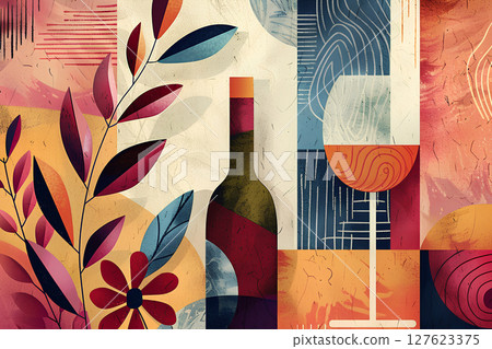 Background image with mysterious wine bottles and wine glasses using visual tricks-1 127623375