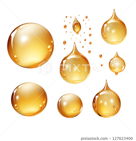 Drops of oil on a transparent background Drops of oil on a transparent background 127623400