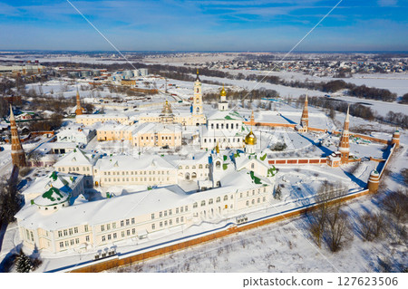 Aerial view of Epiphany Staro-Golutvin Monastery in Kolomna Aerial view of Epiphany Staro-Golutvin Monastery in Kolomna 127623506